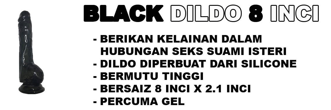 Black Dildo Papa 8 Inci